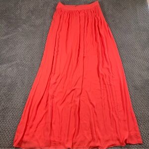 Express Maxi Skirt Women's Size 4 Pink Side Zipper Flowy Lined Barbiecore